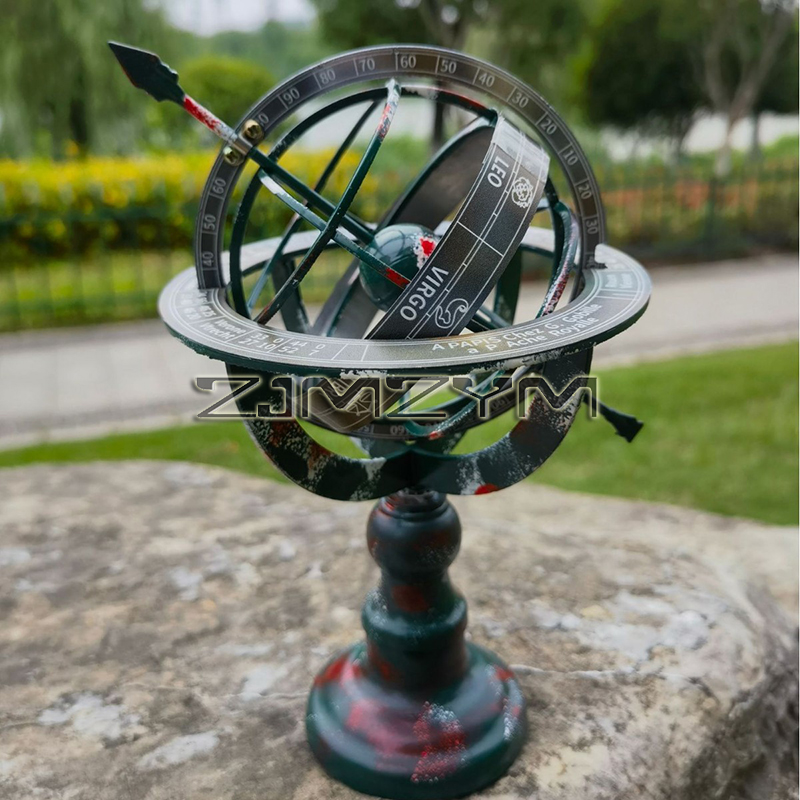 Solar System Orrery - World Globe Modern Map In Antique